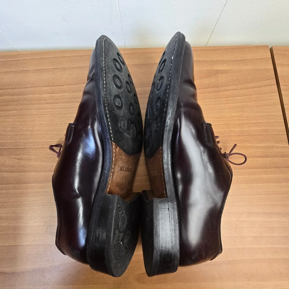 Sebago Oxblood Plain-Toe Derby Leather‎ Shoes Dainite Sole Goodyear Welt Mens 9